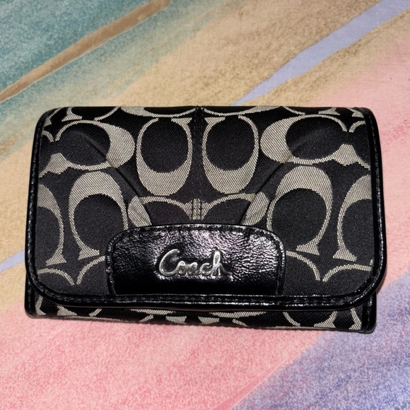 Coach Ashley Signature Sateen Compact Clutch - Picture 1 of 8
